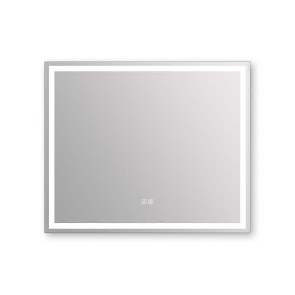 HOMLUX 36 in. W x 30 in. H Rectangular Frameless LED Light with 3-Color and  Anti-Fog Wall Mounted Bathroom Vanity Mirror 99C300479C - The Home Depot