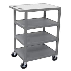 BC 24 in. 4-Shelf Plastic Utility Cart in gray