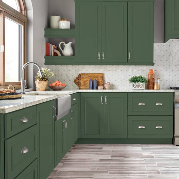 1 gal. #S410-7 Equestrian Green Satin Enamel Interior/Exterior Cabinet, Door & Trim Paint