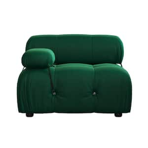 103.9 in. W Square Arm 4-piece Velvet L Shaped Free Combination Sectional Sofa with Removable Ottoman in Green