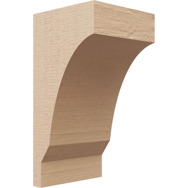 Ekena Millwork 6 in. x 6 in. x 12 in. Series 2 Wide Moab Rough Cedar Woodgrain Timberthane Polyurethane Corbel, Primed Tan