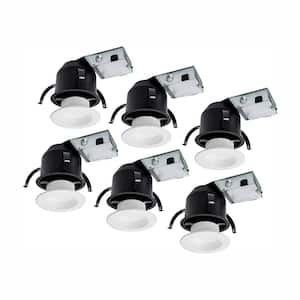 RL 4 in. (6-Pack) Ultra Shallow Remodel Ceiling Housing and (6-Pack) Dimmable White Integrated LED Recessed Light Kit