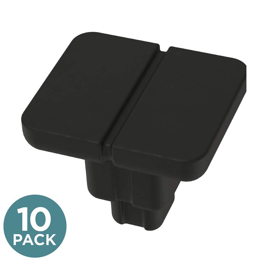 10-Pack Art Deco Streamline 1-3/16 in. (30 mm) Modern Matte Black Square Cabinet Knobs price history on PriceWatchPro