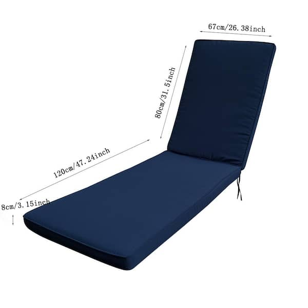 Navy blue chaise lounge hot sale cushions