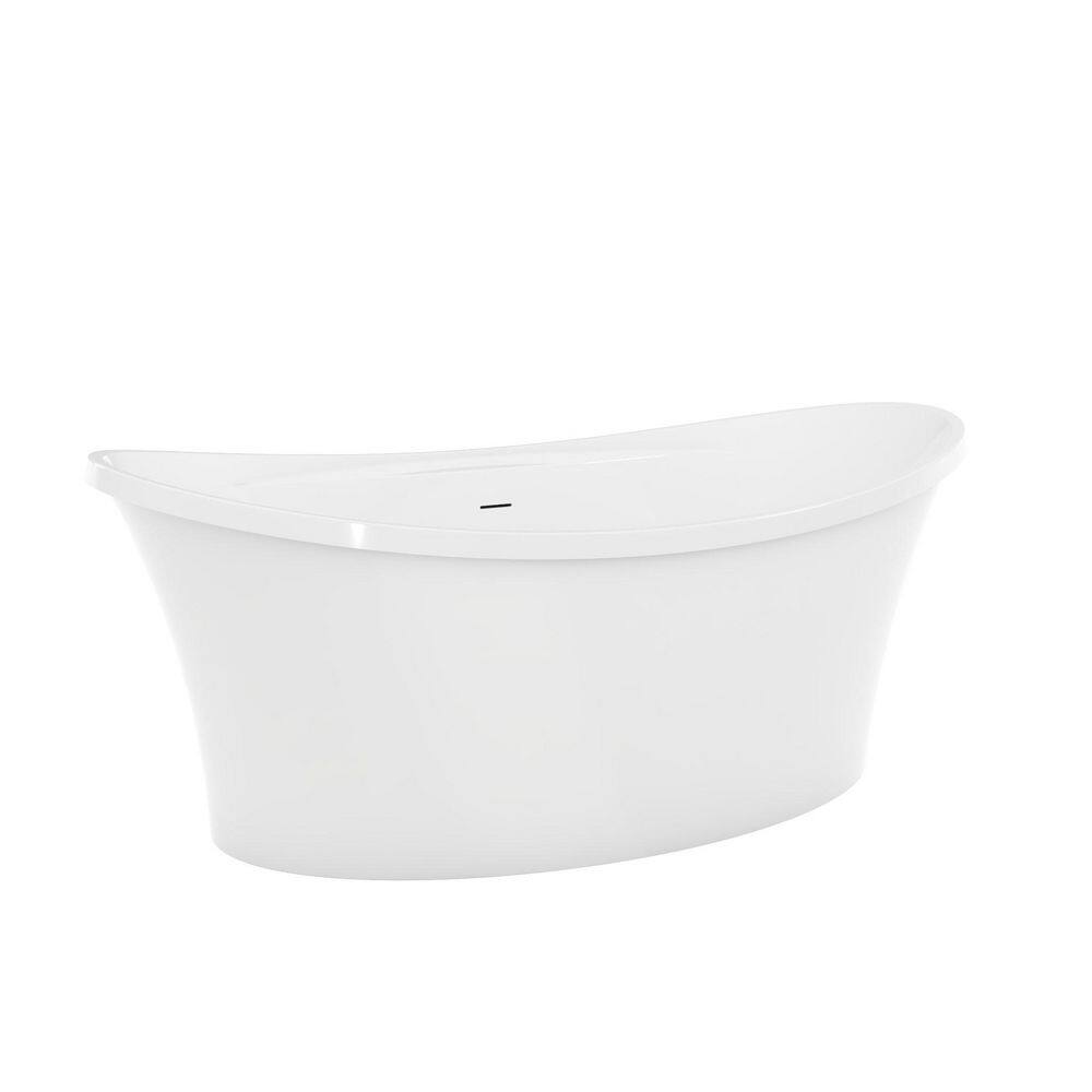 Continuum 66 in. L x 36 in. W Acrylic Double Slipper Freestanding Soaking Bathtub with Center Drain in Polished Nickel price history on PriceWatchPro