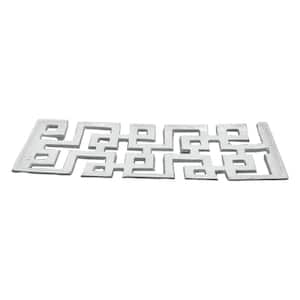 15.5 in. Geometric Aluminum Icon Tray in White