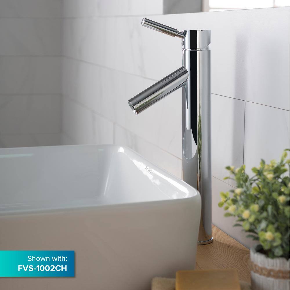 White Ceramic Square Vessel Bathroom Sink, 15-inch
