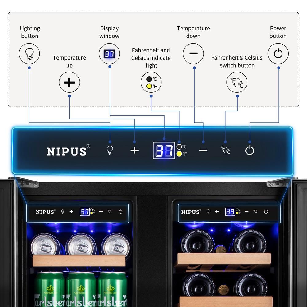 24-Inch Dual Zone Stainless Steel Wine and Beverage Refrigerator