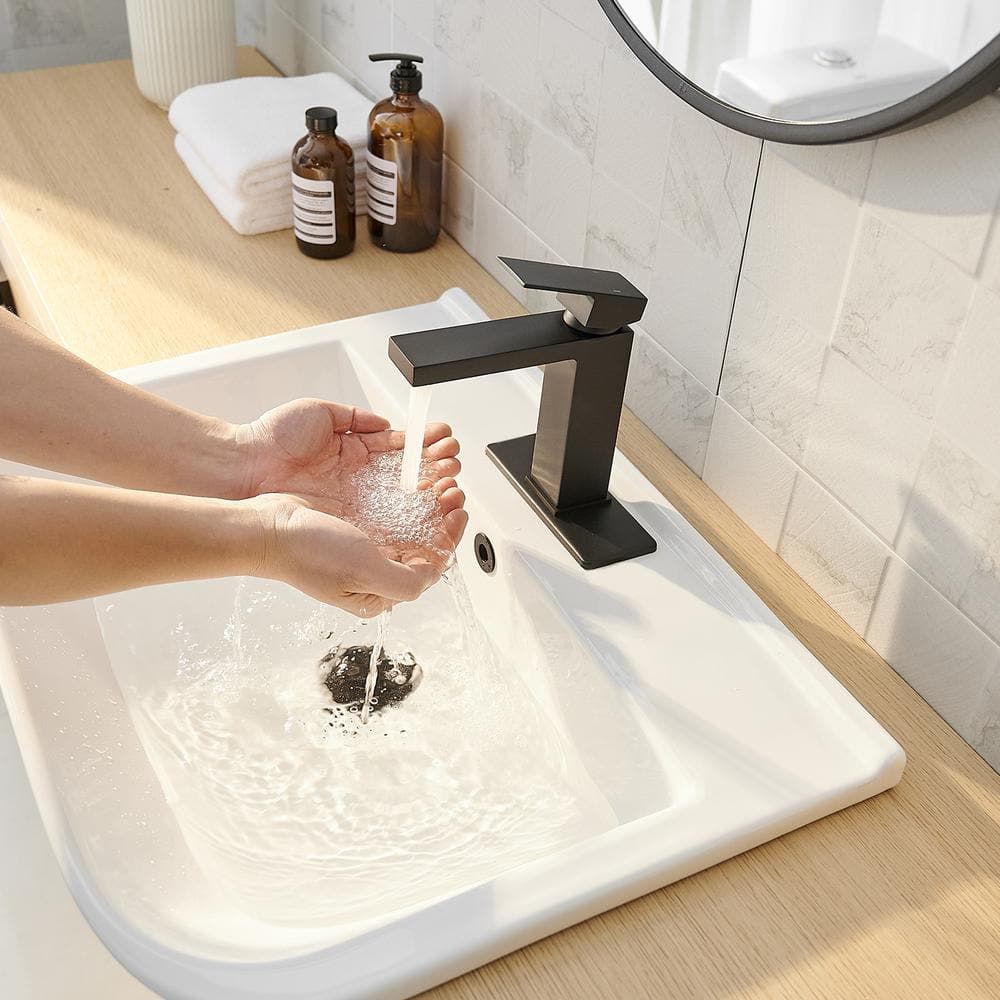 Matte Black Stainless Steel Single Handle Bathroom Faucet
