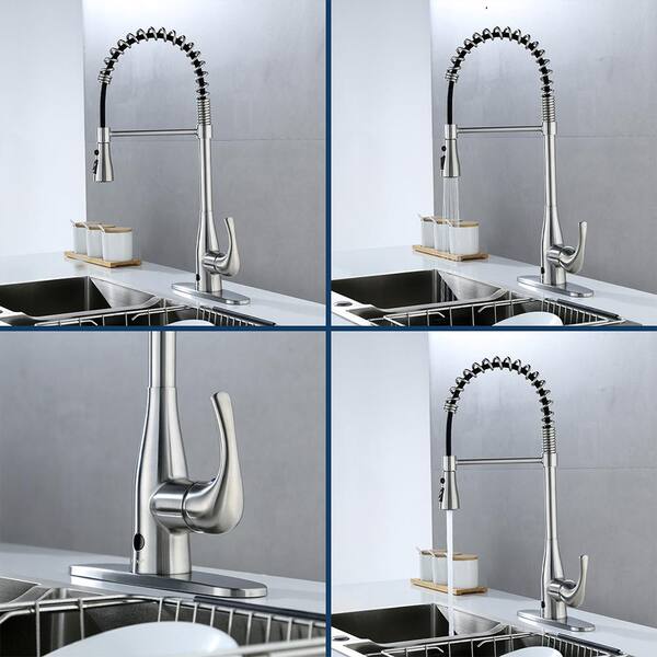 Motion Activated Single-Handle Pull-Down Sprayer Kitchen Faucet in Brushed Nicke deals