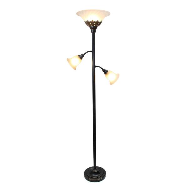 Elegant Designs 71 In 3 Light Floor, Antique Glass Lamp Shades For Floor Lamps