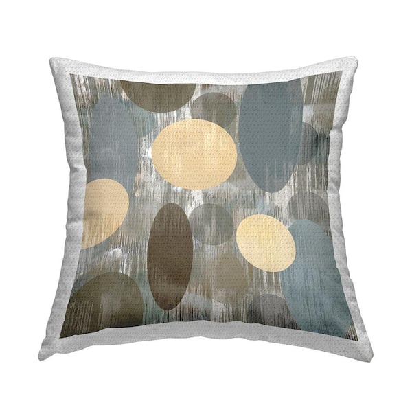 Stupell Industries Circle Pattern Layered Shapes Brown Square Outdoor Throw Pillow