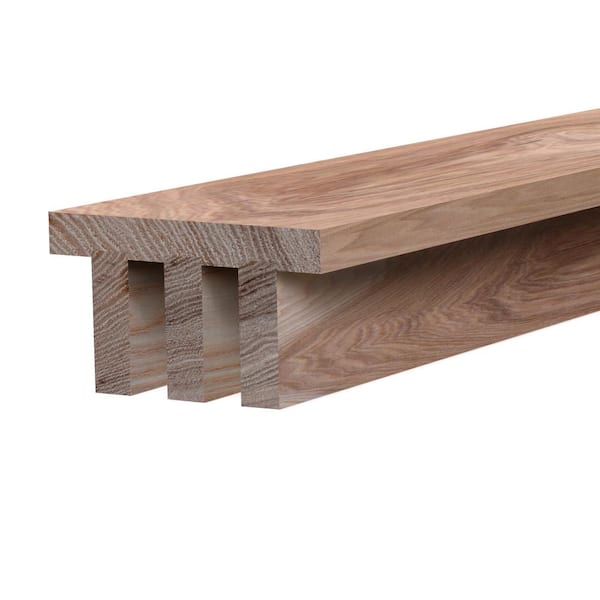 Ornamental Mouldings 5.5 in. W x 3.125 in. H x 92 in. L Natural Hickory Industrial Slat Faux Beam