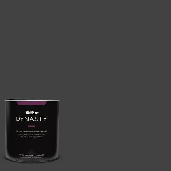 BEHR DYNASTY 1 qt. #BNC-38 Spade Black Eggshell Enamel Interior Stain-Blocking Paint and Primer