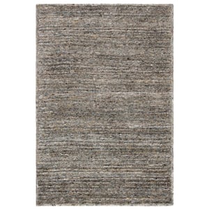 Himalaya Grey/Olive Doormat 3 ft. x 5 ft. Solid Color Area Rug