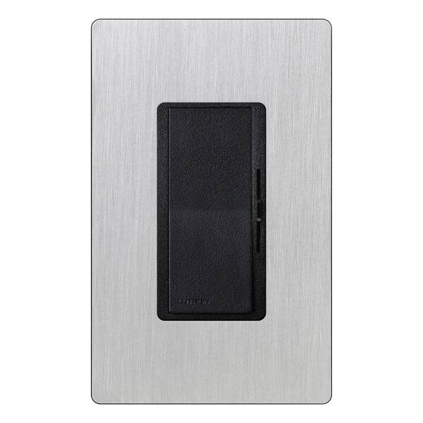 Lutron Diva Dimmer Switch with Stainless Steel Wallplate for Incandescent Bulbs, 600-Watt/Single Pole, Black (DV-600PHW-BLSS)