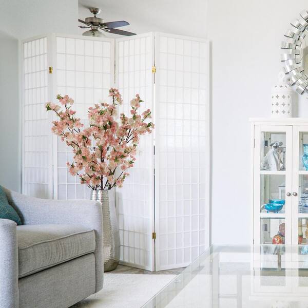 Larksilk 48 in. Artificial Pink Cherry Blossom Branch Spray with