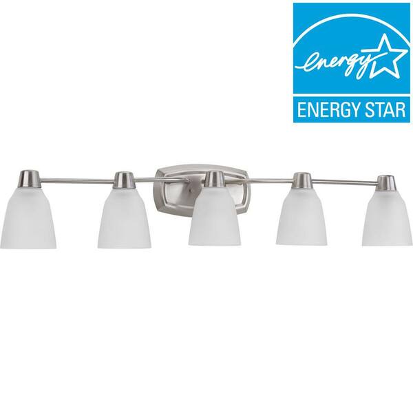 Progress Lighting Asset Collection 5-Light Brushed Nickel Fluorescent Bath Light