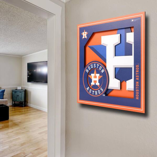Houston Astros 12 Inch 3D Logo Sign (3D Printed) [NEW] MLB Cave