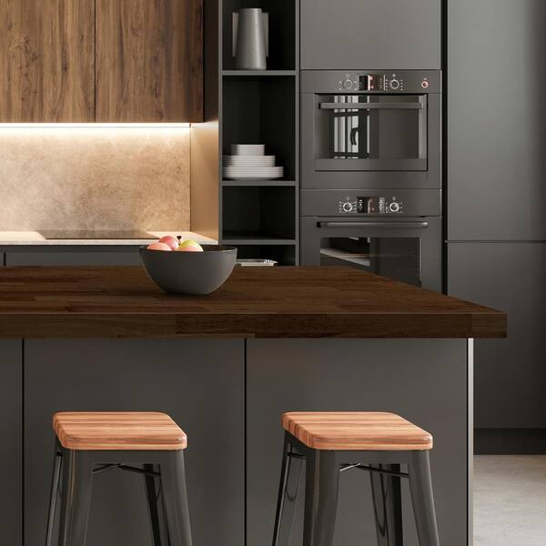 MSI 6 ft. L x 25 in. D x 1.5 in. T Finished Hevea Butcher Block Standard Countertop in Brown With Eased Edge