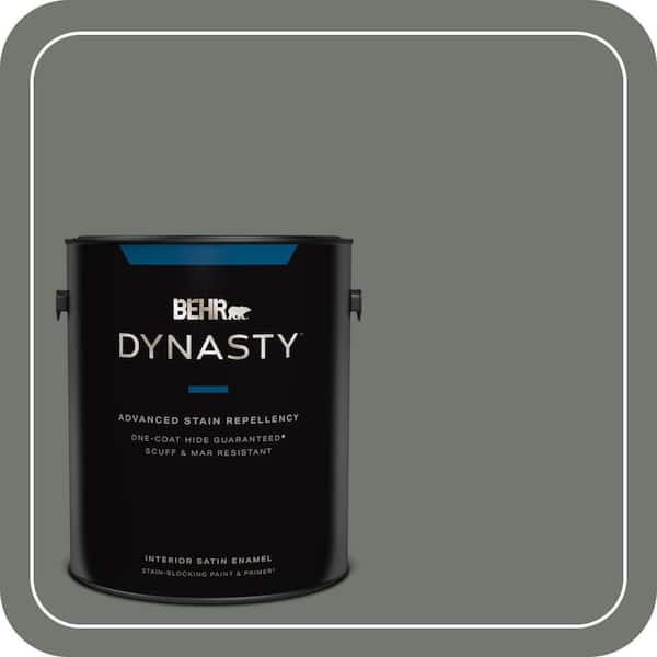 BEHR DYNASTY 1 gal. #T17-13 In the Woods Satin Enamel Interior Stain-Blocking Paint & Primer
