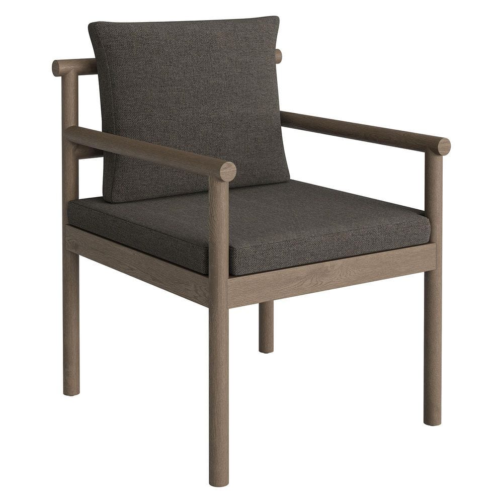 Eleni Outdoor Teak Wood Dining Chair With Rope Backrest in Weathered Gray Flint price history on PriceWatchPro
