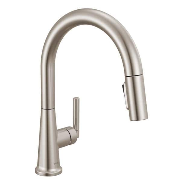 Foundations Design Series Modern Stainless 14.94 in. H Pull Down Sprayer Kitchen Faucet with 360° Swivel Spout