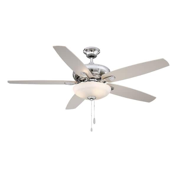 matrix decor 52 in. Indoor Nickel Modern Ceiling Fan with Pull Chain and Reversible Motor, Light bulbs Included