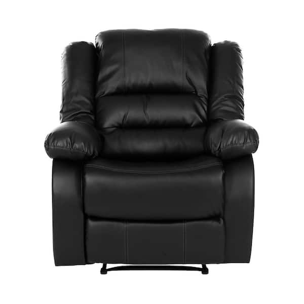 EVERGLADE HOME Greeley Black Faux Leather Arm Chair