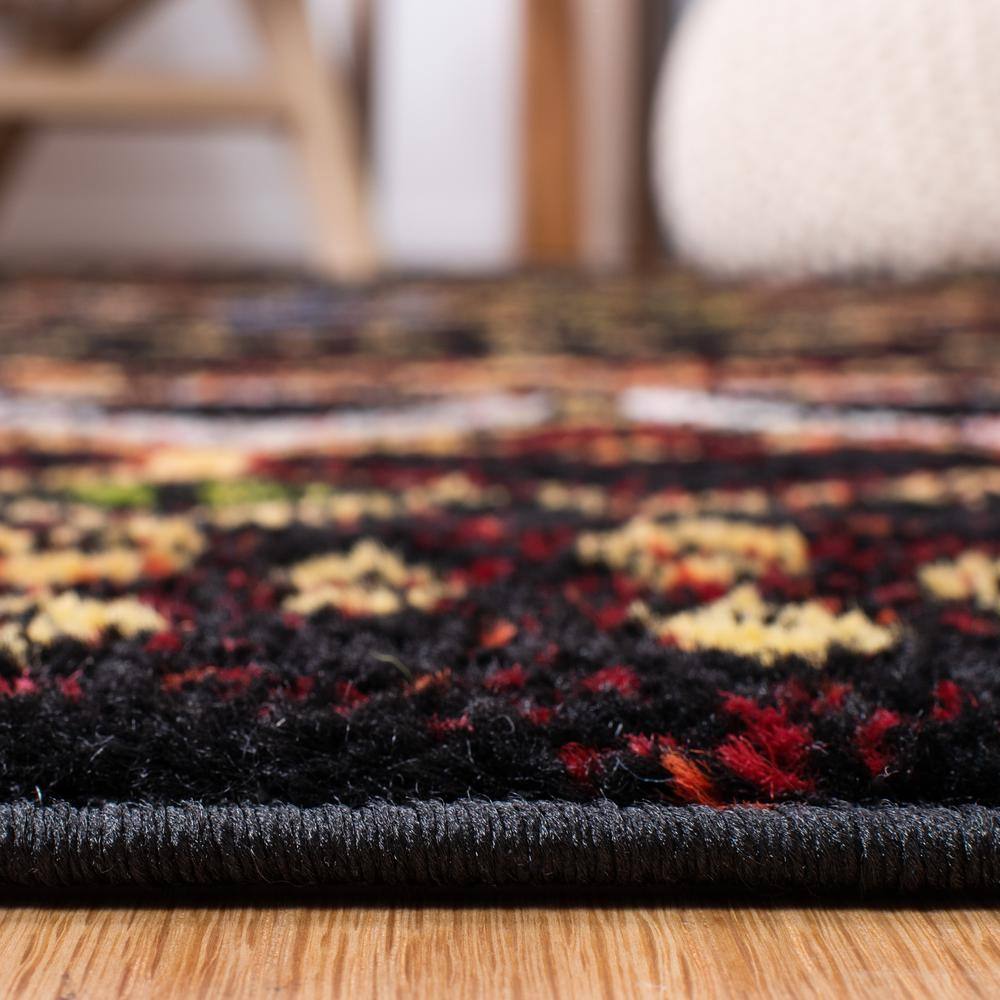 Amsterdam Black and Multicolor Geometric Area Rug 3' x 5'