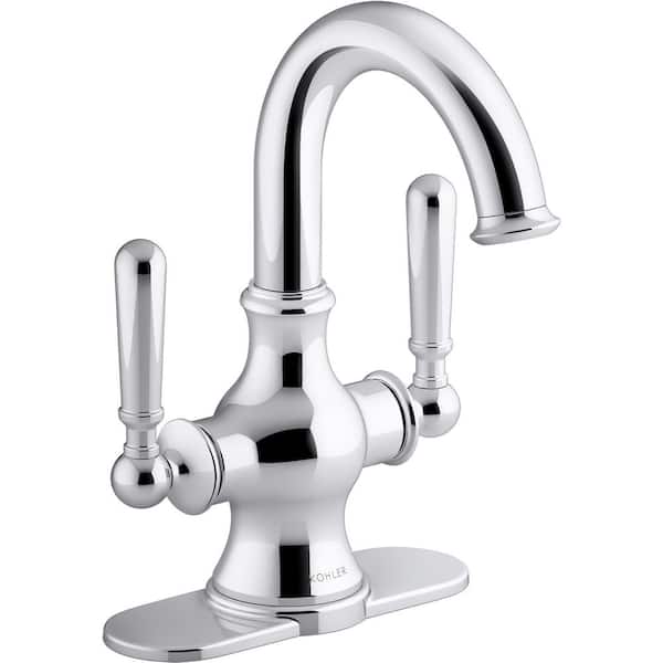 KOHLER Capilano Monoblock 4 in. Centerset 2-Handle Bathroom Faucet in Polished Chrome
