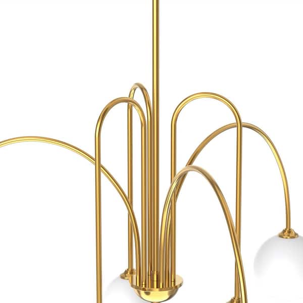 YANSUN 6-Light Gold Modern LED Pendant Light, G9 Base Hanging