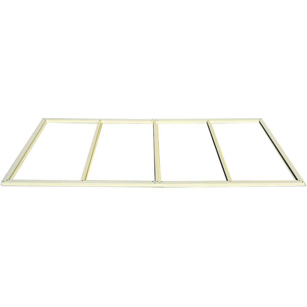 Beige 4' x 8' Vinyl Lean-To Storage Shed with Shelving