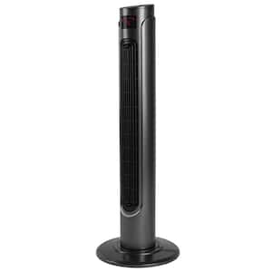 36 in. 3-Speed High Efficiency Cooling Tower Fan in Black with 15-Hour Timer and 70° Auto Oscillating, Remote for Home
