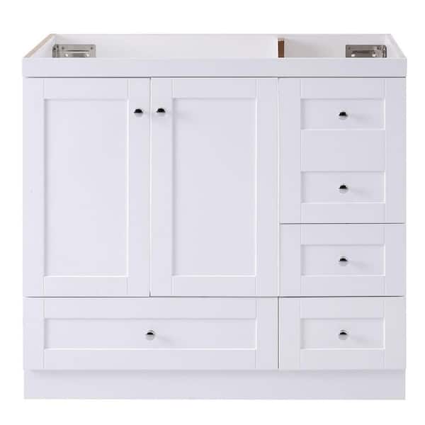 35 in. W x 18 in. D x 34 in. H Freestanding Bath Vanity Cabinet Without Top in White
