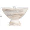 Whitewashed Mango Wood Pedestal Serving Bowl