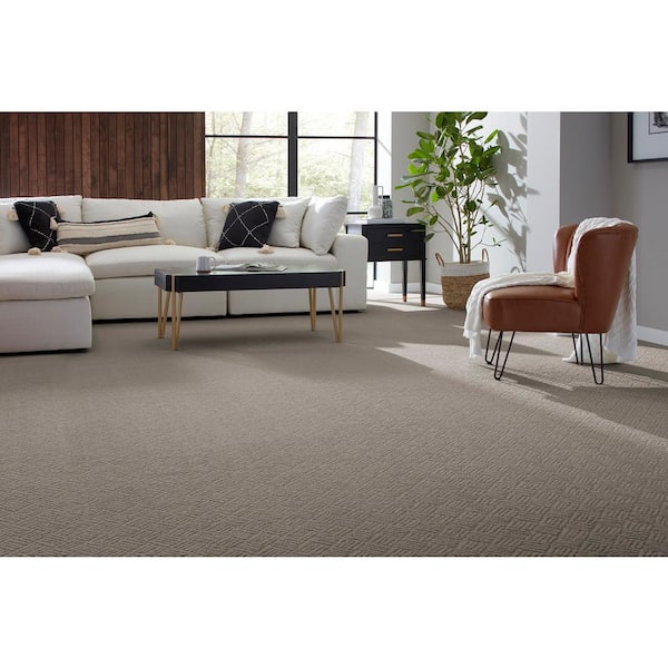 Embers Aloft Sea Stone Gray 39 oz. Triexta Pattern Carpet - Installation Required