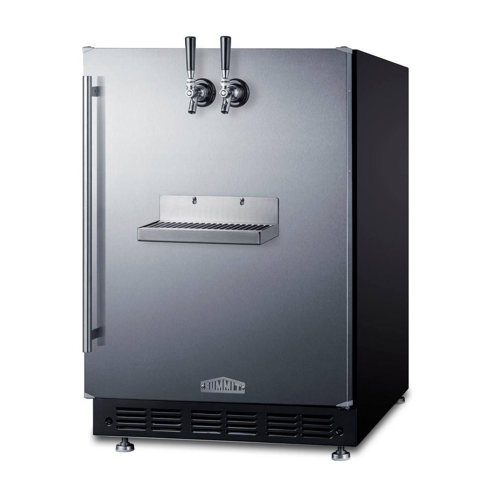 Stainless Steel Dual Tap Commercial Built-In Beer Kegerator