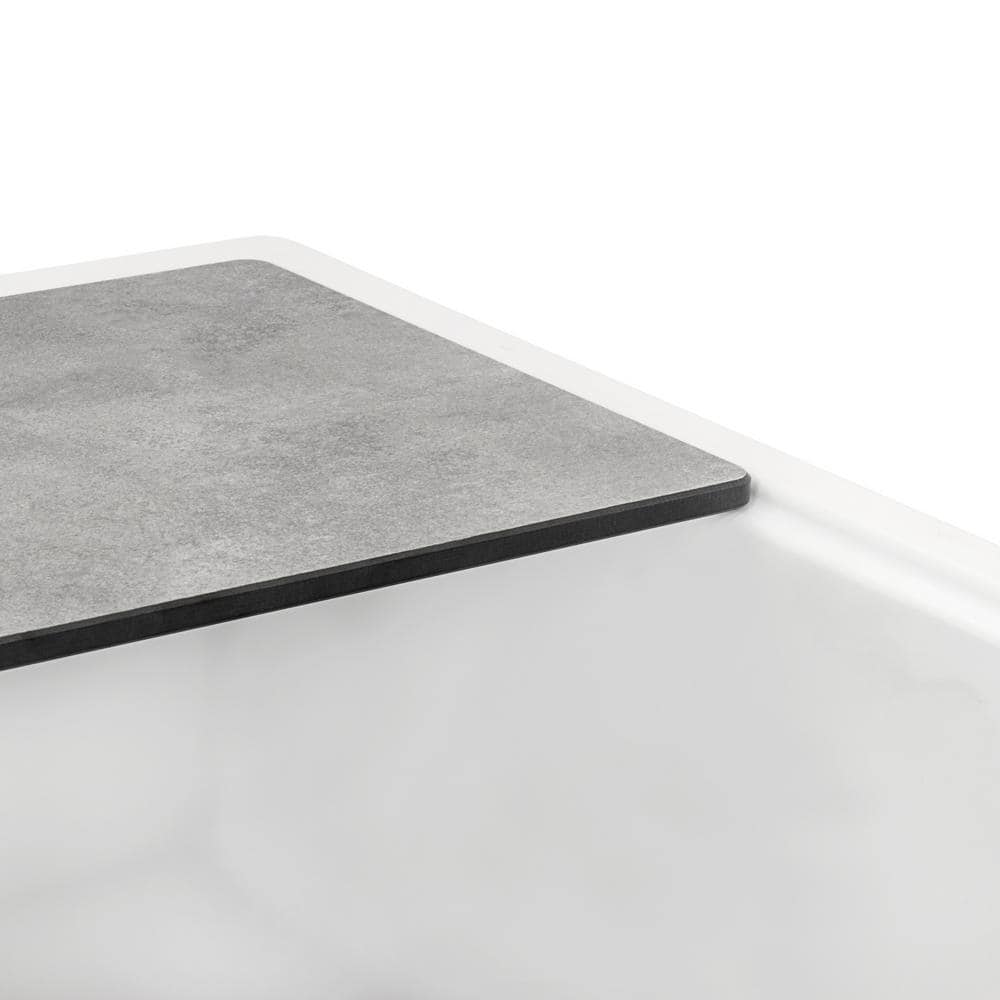 Arctic White Granite Composite Drop-In Workstation Sink