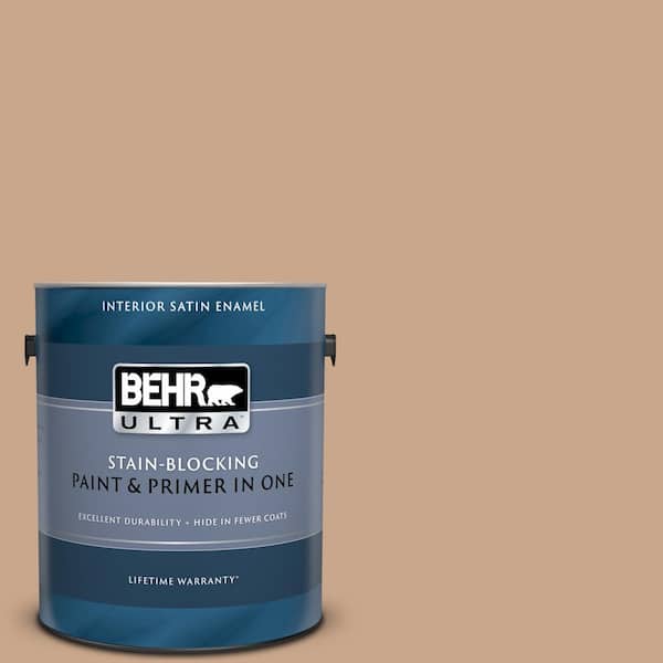 BEHR ULTRA 1 gal. #UL130-8 Riviera Clay Satin Enamel Interior Paint and Primer in One