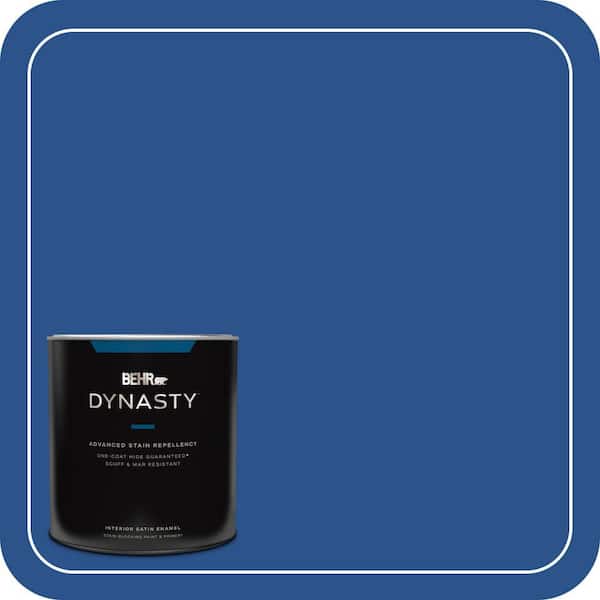 BEHR DYNASTY 1 qt. #P520-7 Flashy Sapphire Satin Enamel Interior Stain-Blocking Paint and Primer