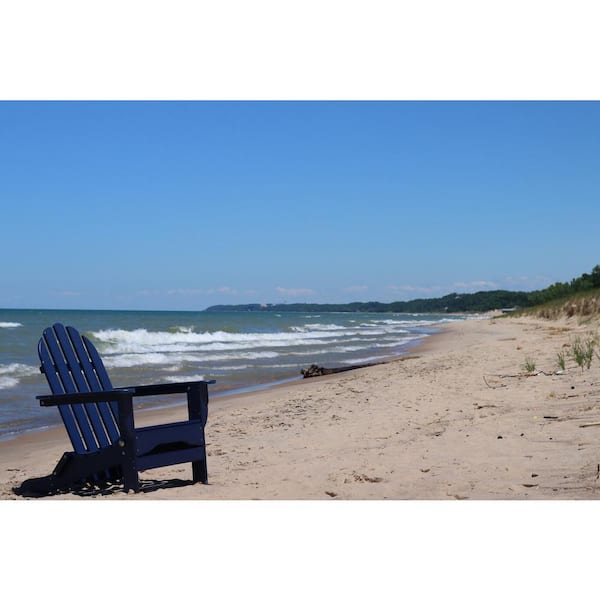 Icon Navy Plastic Folding Adirondack Chair