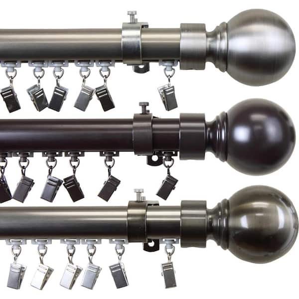 Rod Desyne Ball Traverse Rod 36 in. x 72 in. in Brass Nickel