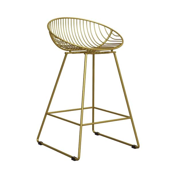 CosmoLiving by Cosmopolitan Ellis Brass Metal Wire Counter Stool