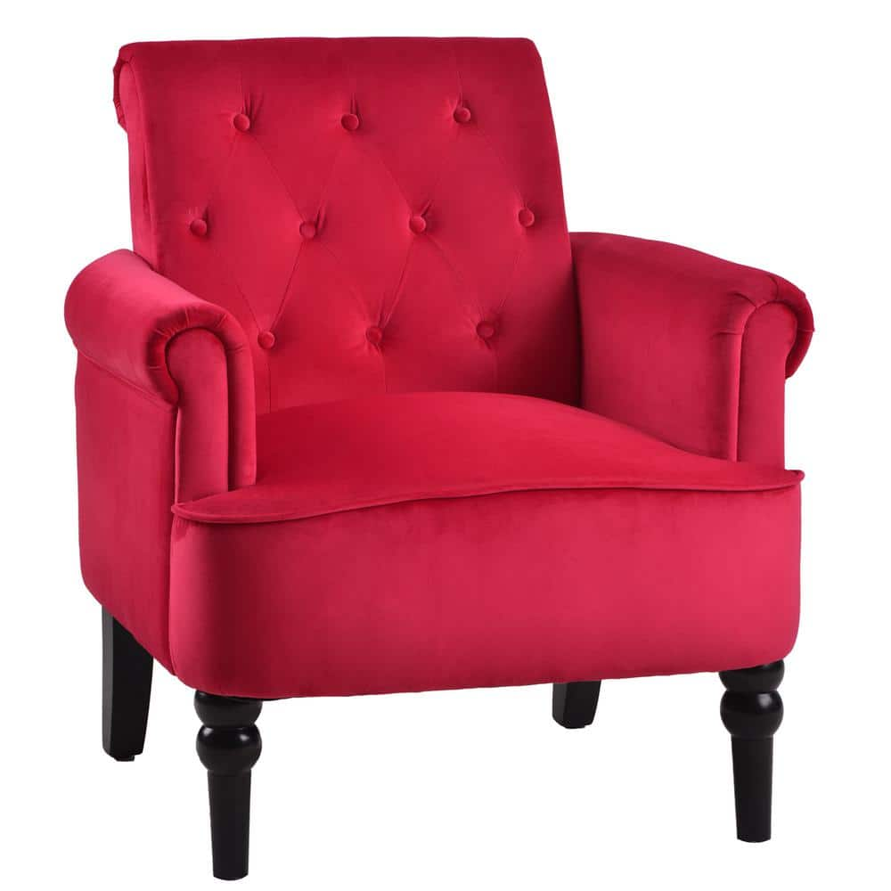 burgundy tufted chair