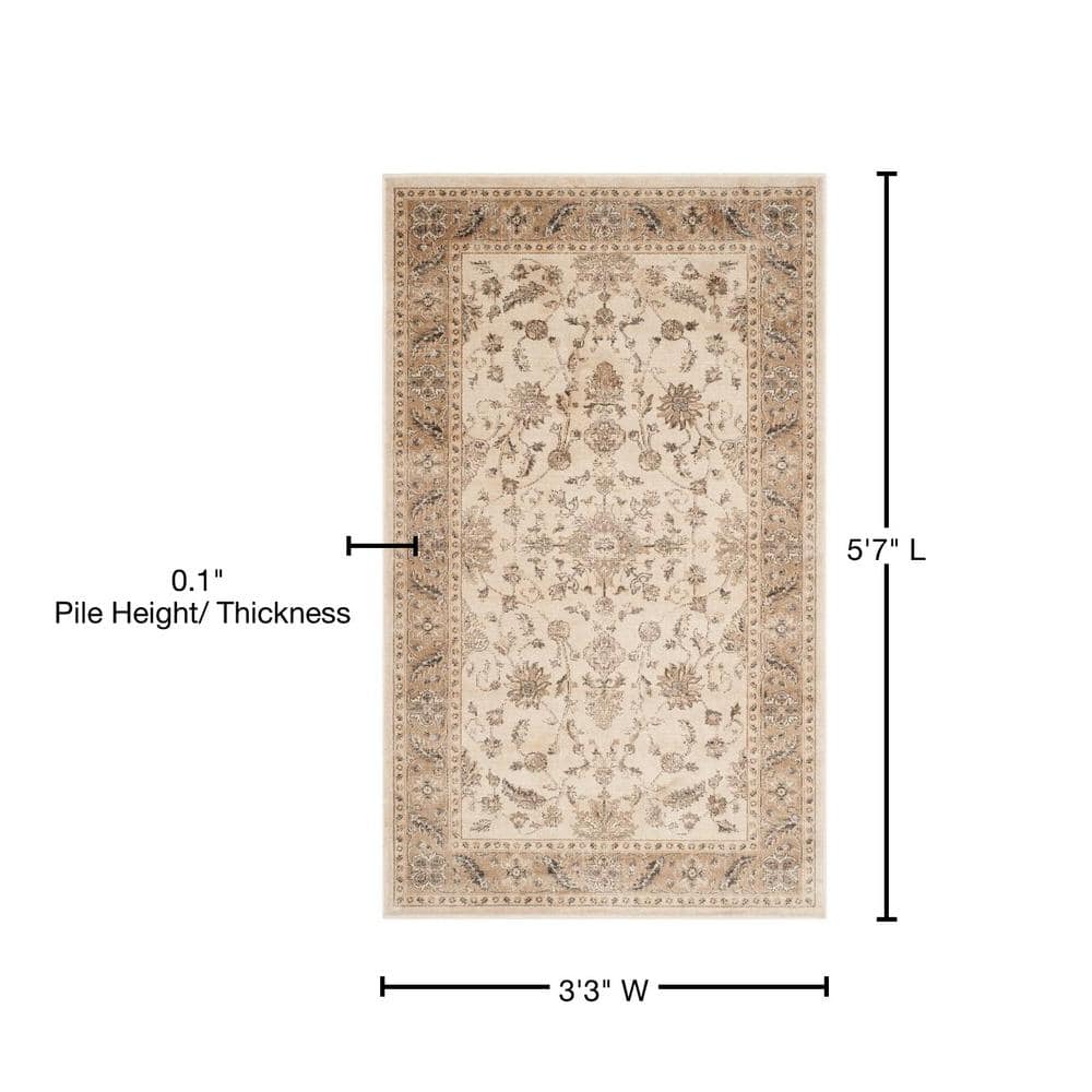 Vintage Stone and Caramel Hand-knotted Rectangular Area Rug