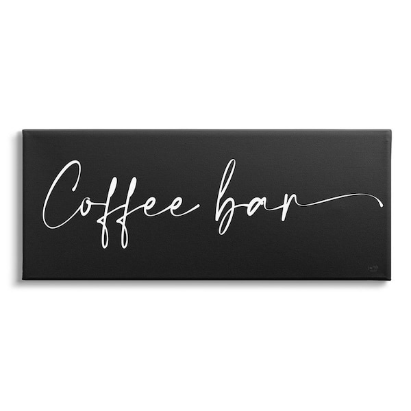 Coffee Bar Classy Script Text Background Sign Design By Lux + Me Designs Unframed Typography Art Print 48 in. x 20 in.