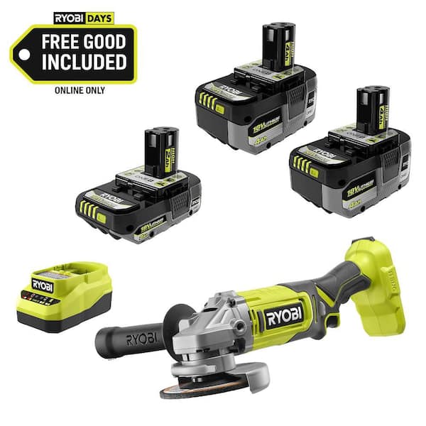 ONE+ 18V HIGH PERFORMANCE Kit w/ (2) 4.0 Ah Batteries, 2.0 Ah Battery, Charger, & FREE ONE+ Cordless 4-1/2"Angle Grinder