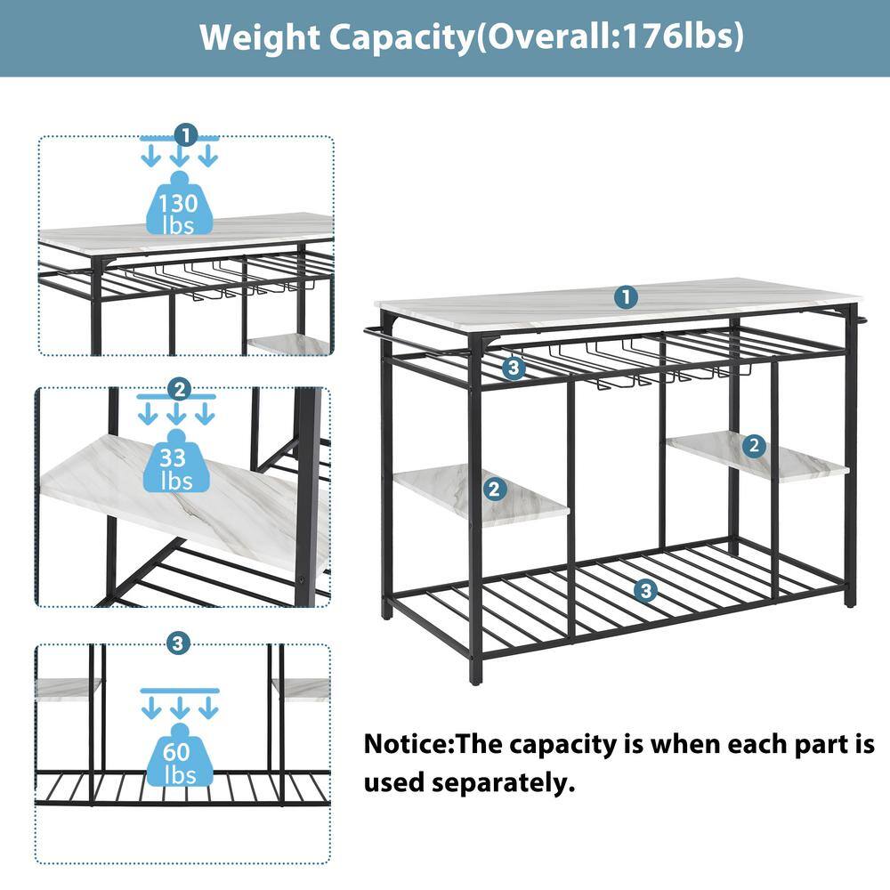 Marble White Kitchen Island Rack Counter Height Prep Russia Ubuy