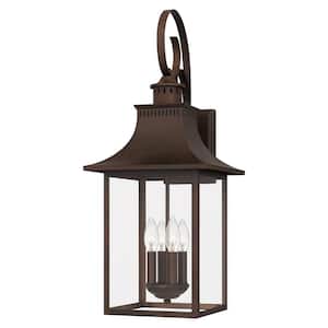 Chancellor 4-Light Copper Bronze Hardwired Outdoor Wall Lantern Sconce